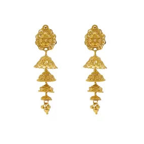 22K Yellow Gold Jhumka Earrings (12.4gm)