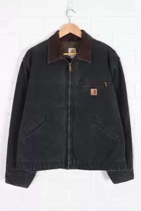 CARHARTT Washed Black 'Detroit' Blanket Lined Chore Jacket (XL)