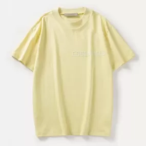 FEAR OF GOD Essentials Felt Logo Tee Canary