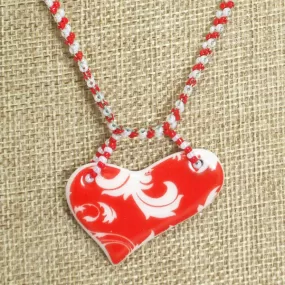 Jaminy Beaded Heart Charm Pendant Necklace