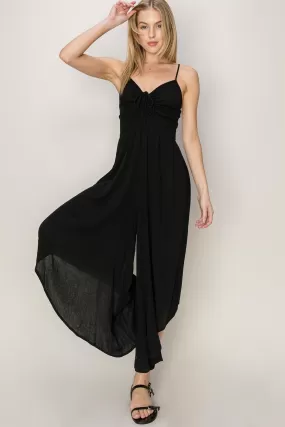 Jumpsuit Tie Front - Black