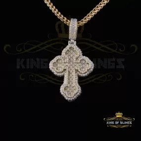 King Of Bling's New Yellow Buttony Cross 925 Silver 4.50ct VVS D Moissanite Pendant Men's/Womens