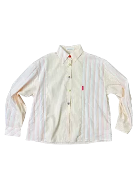 Size M - Alexia Sandra Pink Stripe Button Detailed Shirt