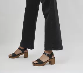 Womens Office Maeve - Wood Sandals Black Leather